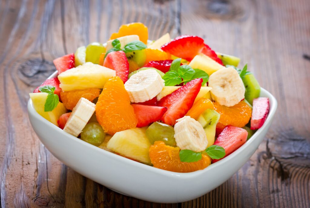 Fruit salad in the bowl