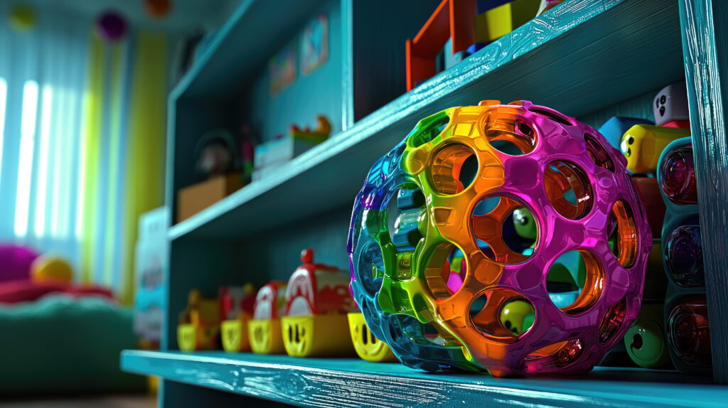 brinquedos na prateleira