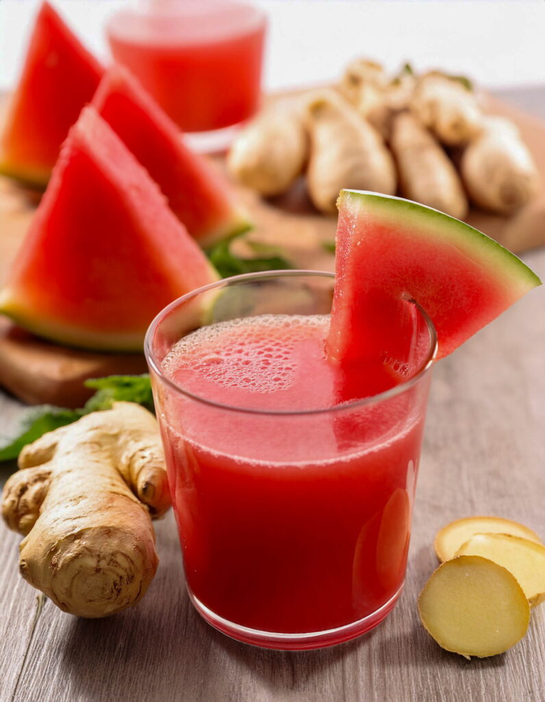 Suco detox de melancia com gengibre