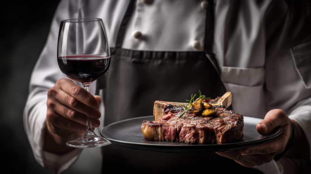 carne vermelha e vinho