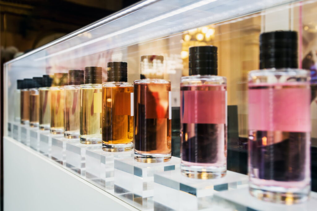 vitrine de perfumes