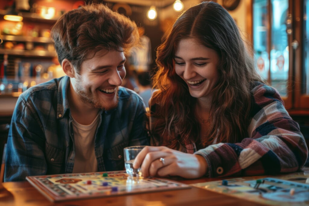 casal jogando jogo de tabuleiro