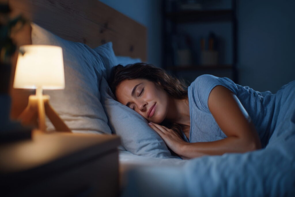 mulher a dormir bem